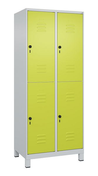 C+P Doppelstöckiger Spind Classic PLUS, Füße, 2 Abteile, 1950x800x500mm, 7035/0024, 080310-22 S10010
