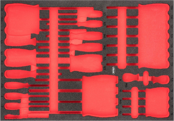 VIGOR 2-Komponenten Weichschaum-Einlagen, Einlagenmaß / Schubladengröße: L (563 x 393 x 35 mm), Verwendung: V6813, V6813-L