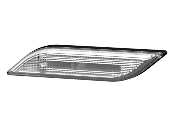 HELLA Zusatzblinkleuchte, Shapeline Style, LED, 24/12V, Anbau glasklar, LED-Lichtfarbe: weiß, 500mm, links/seitlicher Anbau, 2BM 013 339-011