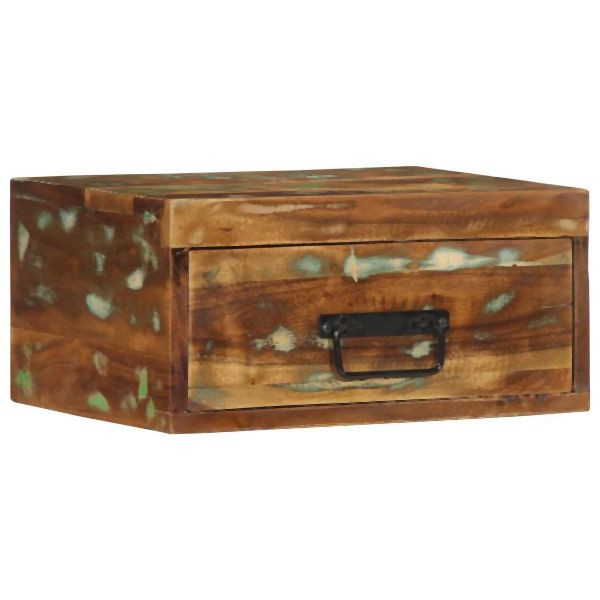 vidaXL Wand-Nachttisch Altholz Massiv, Abmessungen: 40 x 30 x 19 cm (B x T x H), 4017453