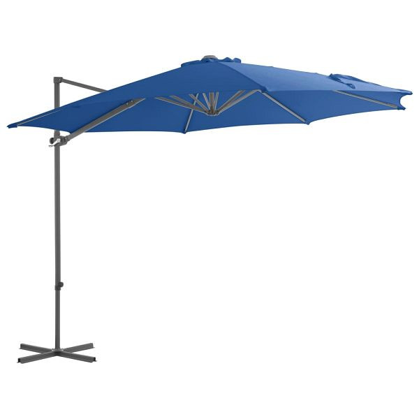 vidaXL Ampelschirm mit Stahlmast Azurblau 300 cm, 46999