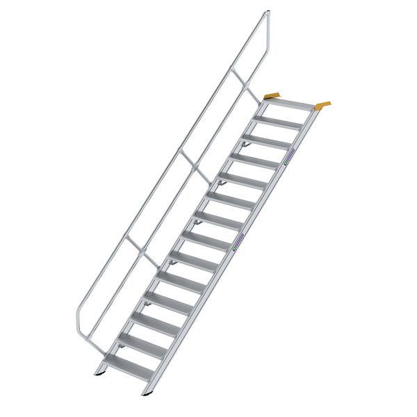 Munk Günzburger Steigtechnik Treppe 45° Stufenbreite 800 mm 14 Stufen Aluminium geriffelt, 600274