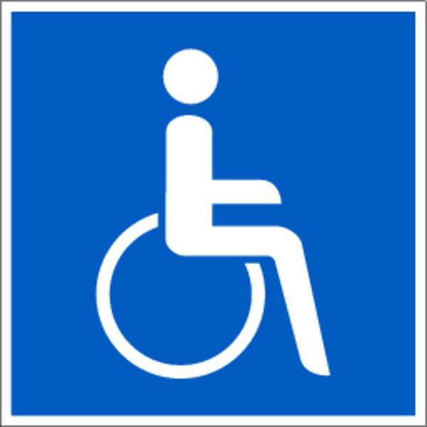 Schilder Klar Parkplatzkennzeichnung Rollstuhlfahrer, 150x150 mm Folie selbstklebend, 3214/61