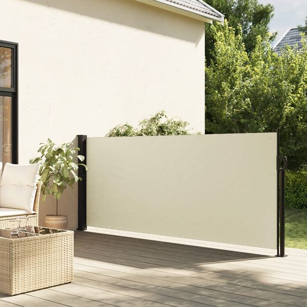 vidaXL Seitenmarkise Ausziehbar Creme 100x500 cm, 4004385