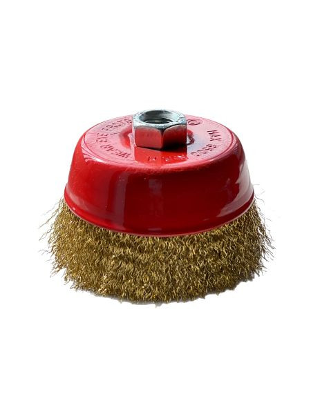 VaGo-Tools Topfbürste Drahtbürste 100mm Bürste gewellt Winkelschleifer & Flex, VE: 24 Stück, 09-002x24_xv