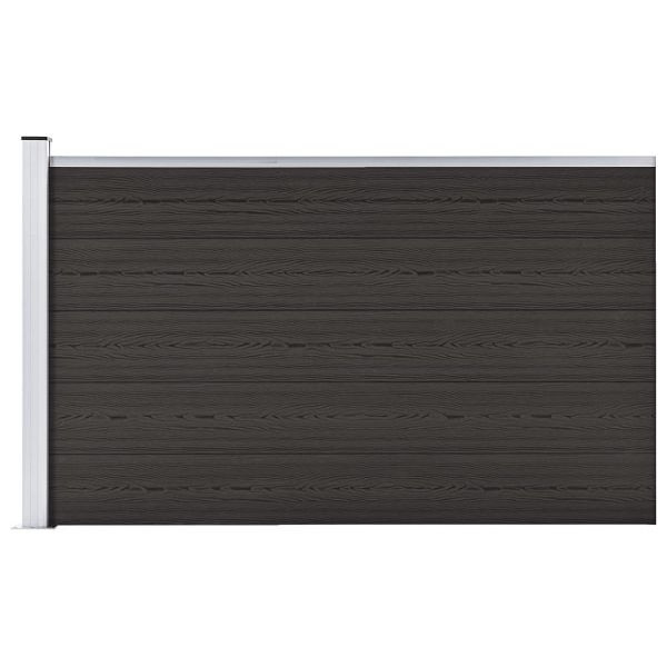 vidaXL Zaunelement WPC 175x105 cm Schwarz, Holz-Kunststoff-Verbund, 148976