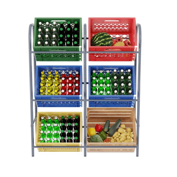 TroniTechnik Getränkekistenregal Getränkeregal Kistenregal Metall Regal 6 Kästen TT-GK 02, Bierkastenständer Kistenständer, 5392