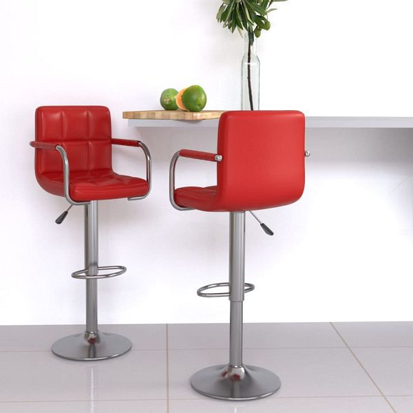 vidaXL Barhocker 2 Stück Weinrot Kunstleder, PU, Polyester, 334599