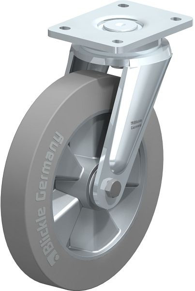 Blickle LO-ALEV 250K-SG Stahlgeschweißte Schwerlast-Lenkrolle, Elastik-Vollgummi, Grau, 751024