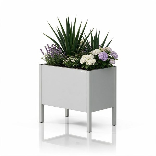 Jan Nowak Kleine Metall-Pflanzkübelverkleidung, Grau, 400x350x250 mm, DAISY, 2400