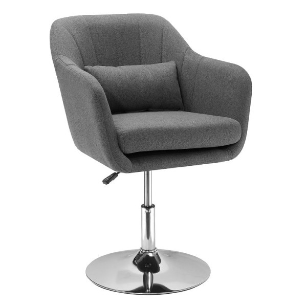 HOMCOM Drehstuhl, höhenverstellbarer Bürostuhl, leinenartiges Polyester, Metall, 60 x 60 x 79-91 cm, Dunkelgrau, 833-757V01CG