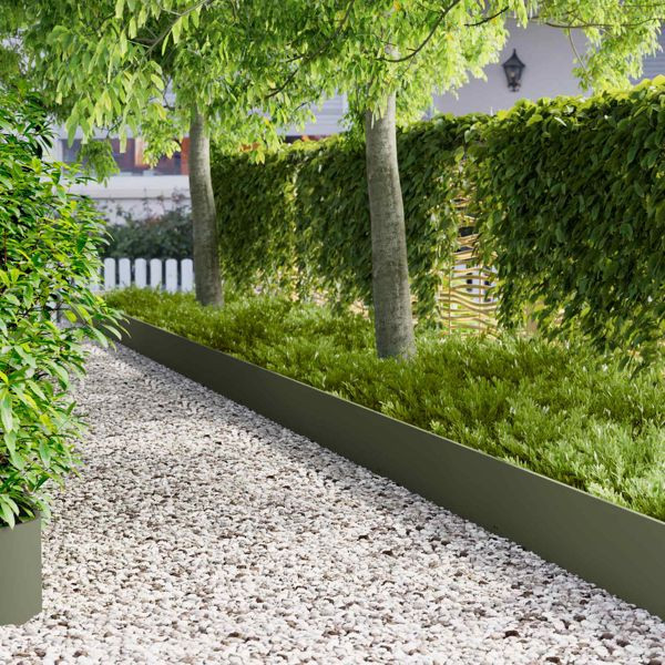 vidaXL Raseneinfassung 10-teilig 103 x 30 cm Stahl Olivgrün, 8008412