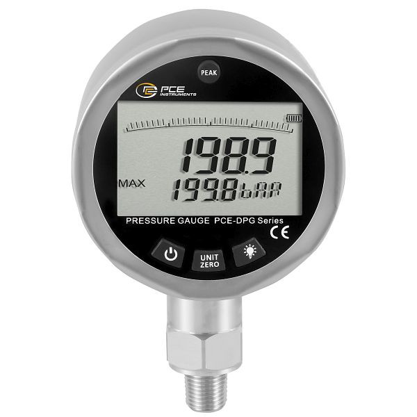 PCE Instruments digitales Druckmessgerät, Messbereich 0 bis 200 bar, PCE-DPG 200
