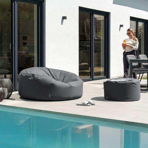 HOME DELUXE XXL Outdoor Sitzsack CLOUD mit Hocker, Anthrazit, 73154