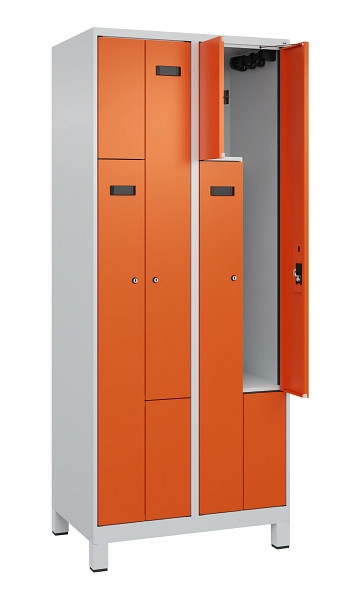 C+P Z-Spind Evolo PLUS, Füße, 4 Fächer, 1950x800x500mm, 7035/2004, Zylinderschloss, 049013-224 S10030