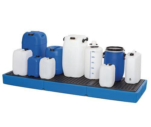 DENIOS Bodenelement BK 22.8 aus Polyethylen (PE), mit PE-Gitterrost, 2200 x 800 x 175 mm, 216674