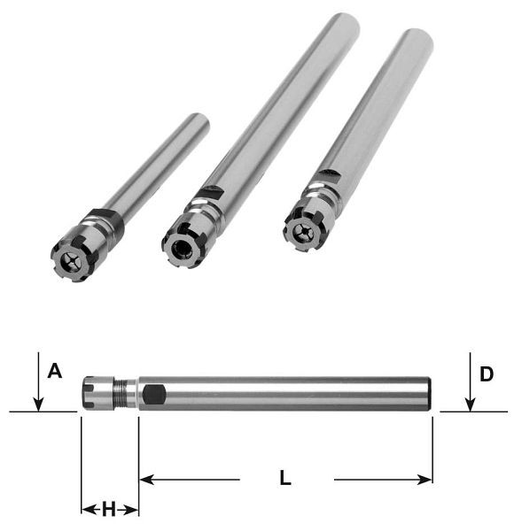 MACK Spannzangenfutter ER 25, Zylinder Ø 25 x 160 mm, 13-7812-25-25-160