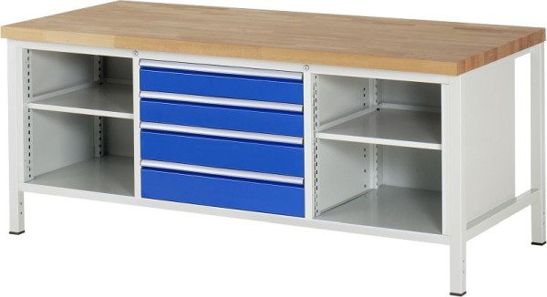 RAU Werkbank Serie 8000 - Modell 8751, B2000 x T900 x H840-1040 mm, 13-8751A2-209B4H.11