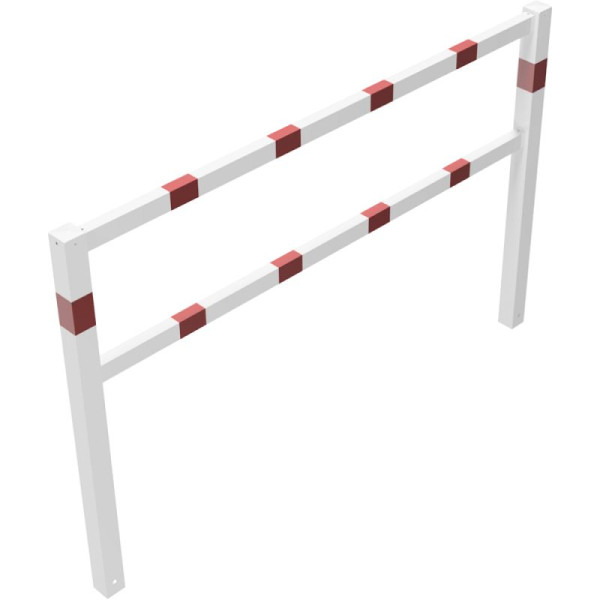 Stein HGS Wegesperre, feststehend, 2000 mm / mit Ober-und Knieholm, weiß beschichtet mit rot reflektierenden Leuchtstreifen, 4016.20b