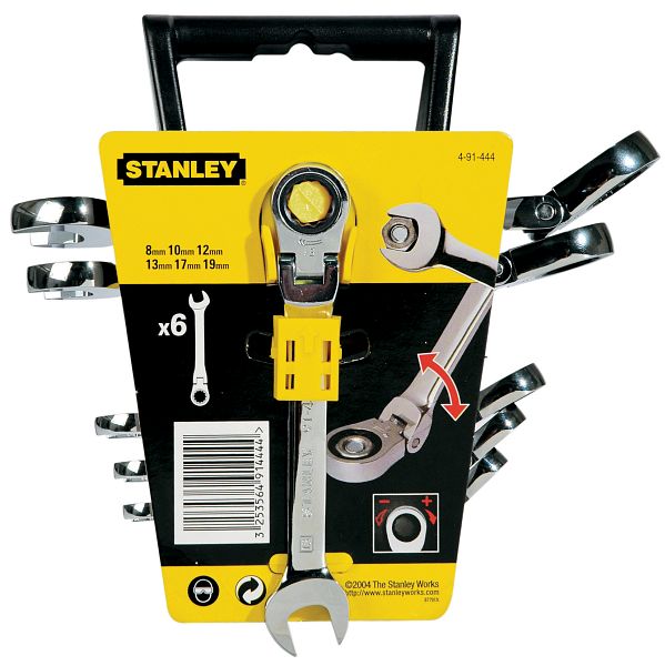 Stanley Ring-Maulschlüssel Set 6-teilig – Chrom-Vanadium Stahl, Zwölfkantig, Für Festes Greifen