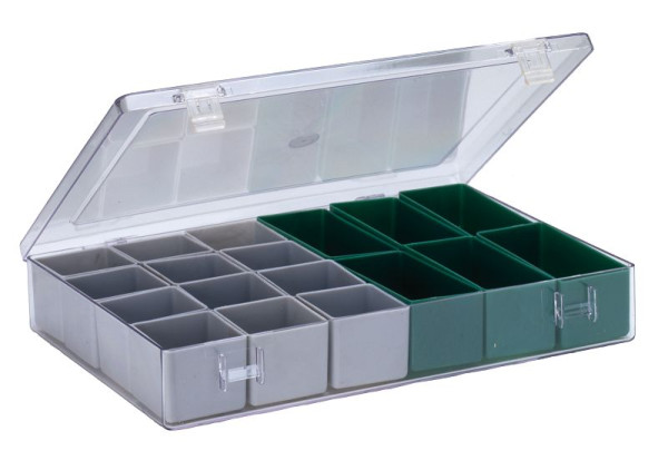 LA-KA-PE Sortimentskasten 4.02, Inhalt: 6 Stück 99x49x40 / 12 Stück 49x49x40, VE: 10 Stück, 12010 01 10