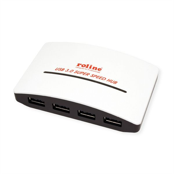 ROLINE USB 3.2 Gen 1 Hub "Black and White", 4 Ports, mit Netzteil, 14.02.5027