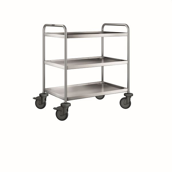 B.PRO SW 8 X 5-3 Servierwagen aus rostfreiem Edelstahl mit Kunststoffrollen, 569770