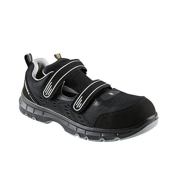 RUNNEX S1PS ESD-Sicherheitsklettsandalen FlexStar, Farbe: schwarz/grau, Größe: 40, VE: 1 Paar, 5116-40