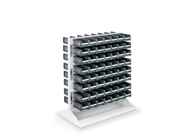 bott perfo Rack mit 112 bottBoxen 6 Schlitzplatten BxTxH: 1000 x 550 x 1125 mm, RAL 7035, 16917350.16V