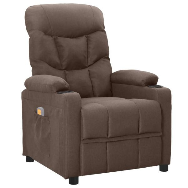 vidaXL Massagesessel Taupe Stoff, bequem, Zurücklehnen, 339100