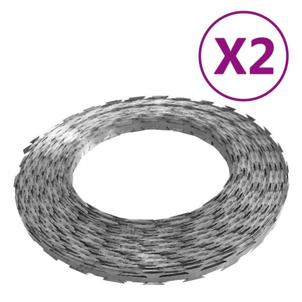 vidaXL BTO-22 Natodraht Klingendraht 2 Stück 100 m Stahl, 3057514