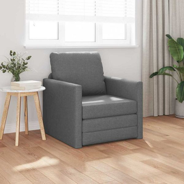 vidaXL Boden-Schlafsofa mit Kissen Dunkelgrau 74 x 77 x 81 cm Stoff, 4106622