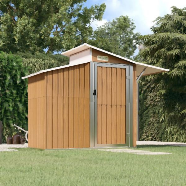 vidaXL Geräteschuppen Braun 270x130x208,5 cm Verzinkter Stahl, 316245