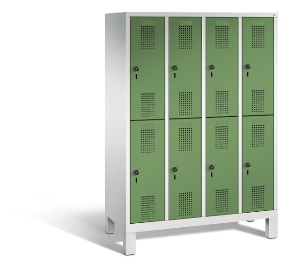 C+P Spind Evolo, 8 Fächer, H1650xB1190xT500 mm, Grau/Resedagrün, 483106-40 S10070