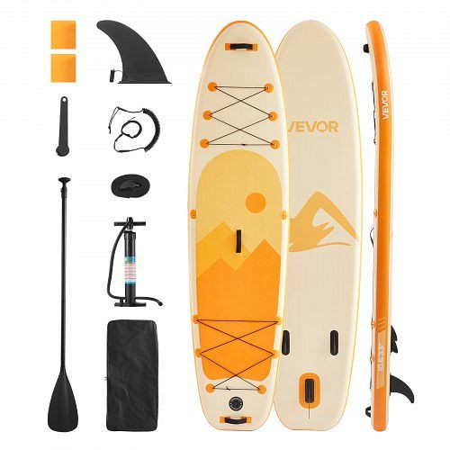 VEVOR aufblasbares Stand Up Paddle Board (323x83,8x15,2 cm) inkl. Pumpe, Paddel, Finne, Rucksack, Leine, rutschfestes Deck, CQJBPTK106FTLP2FW001V0