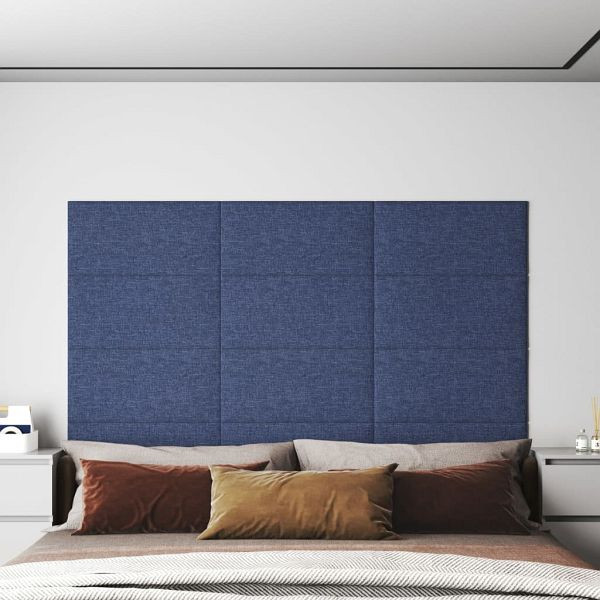 vidaXL Wandpaneele 12 Stück Blau 60x30 cm Stoff 2,16 m², 343854
