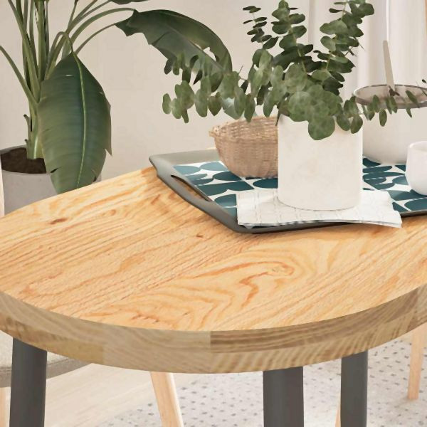 vidaXL Tischplatte 100x50x4 cm Massivholz Eiche Oval, 4009066