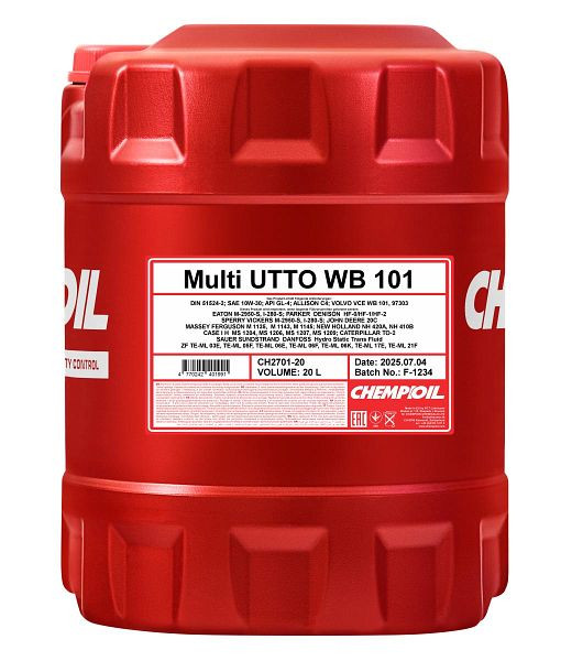 CHEMPIOIL Traktoröl 2701 Multi UTTO WB 101, VE: 20 l, CH2701-20