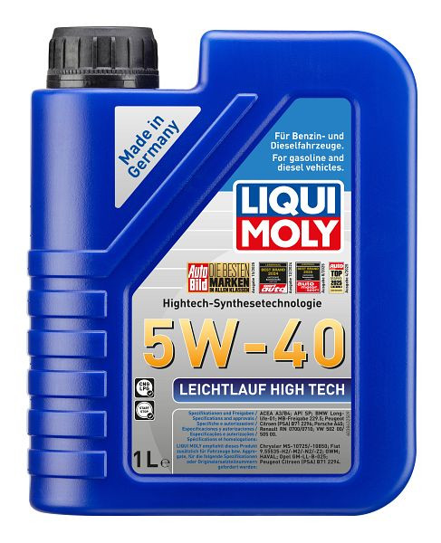 LIQUI MOLY Motoröl Leichtlauf High Tech 5W-40, Kanister Kunststoff, VE: 1 Liter, 3863