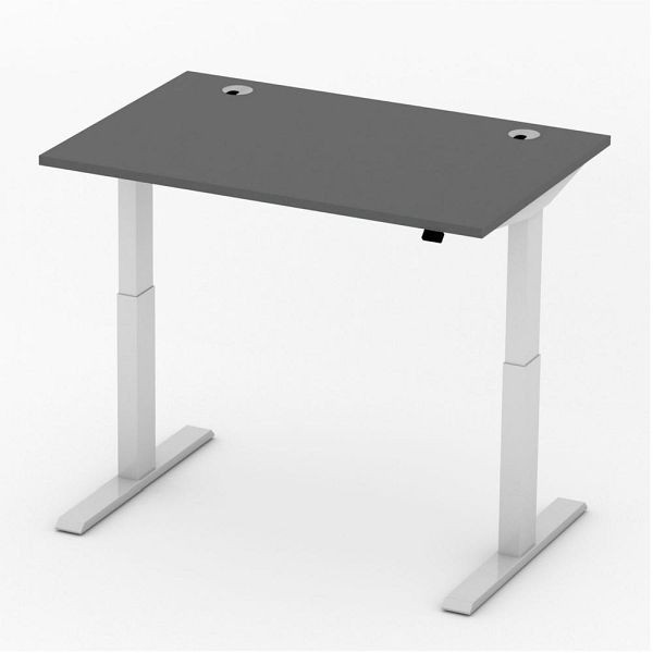 Deskin Höhenverstellbarer Schreibtisch Basic EVO, Dekor anthrazit, B 1200 x T 800 x H 715-1205 mm, 348940