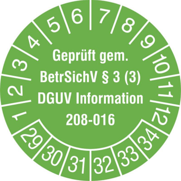 Stein HGS Prüfplaketten mit Jahresfarbe (6 Jahre), grün, 2029-2034, 31.c2170-29