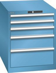 LISTA Schubladenschrank 27x36E (BxTxH) 564x725x700mm AUTO Lock, Lichtblau, 5 Schubladen, Fronthöhen: 75 - 200 mm, 78.518.010.A