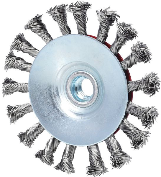 KS Tools Rostfreie Kegelform-Stahldrahtrundbürste, 0,5mm, Durchmesser 115mm, 340.0051