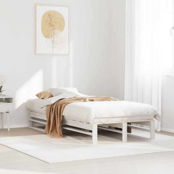 vidaXL Massivholzbett ohne Matratze Weiß 75x190 cm Kiefernholz, 850858