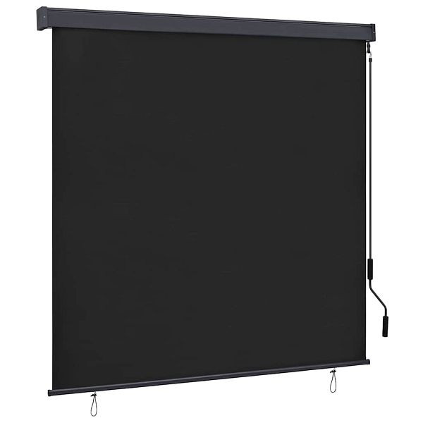 vidaXL Outdoor Rollo Gestreift Anthrazit 180 x 250 cm Stoff, 362084
