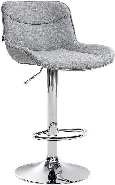 CLP Barhocker Vonore Stoff chrom, grau, 323544, 4255716309466