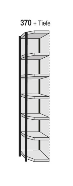 Kerkmann Eckregalfeld Stora 100, T 300 x H 2600 mm, silber/lichtgrau, 51259714