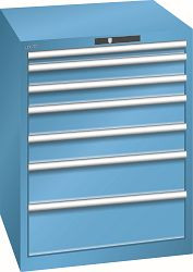 LISTA Schubladenschrank 36x36E (BxTxH) 717x725x850mm KEY Lock, Lichtblau, 7 Schubladen, Traglast Schubladen 75 kg, 78.640.010