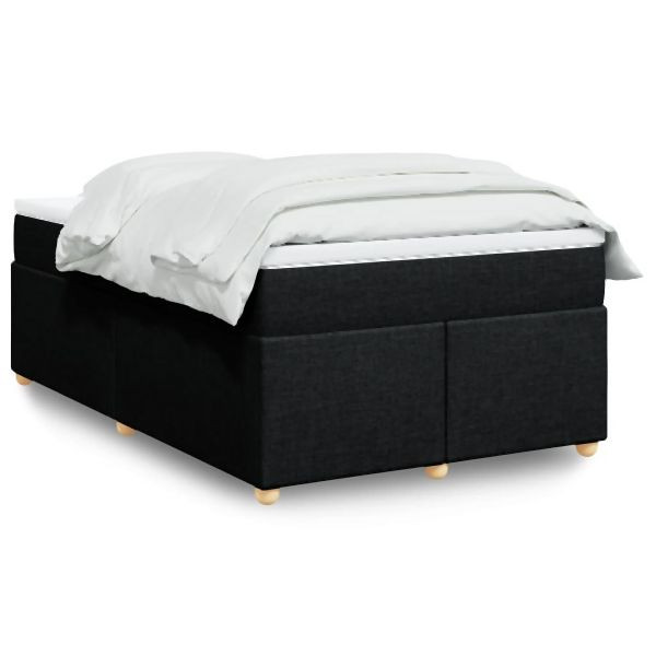 vidaXL Boxspringbett mit Matratze Schwarz 120x190 cm Stoff, 3285361