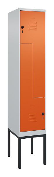 C+P Z-Spind Classic PLUS, Gestell, 2 Abteile, 2120x400x500mm, 7035/2004, Drehriegel, 0800337-122 S10030